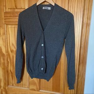 Jil Sander Grey metallic v-neck cardigan